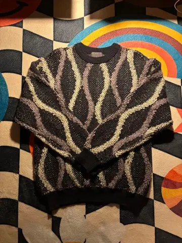 DEMAIN CLAIR 나이가이 물결무늬 니트 스웨터