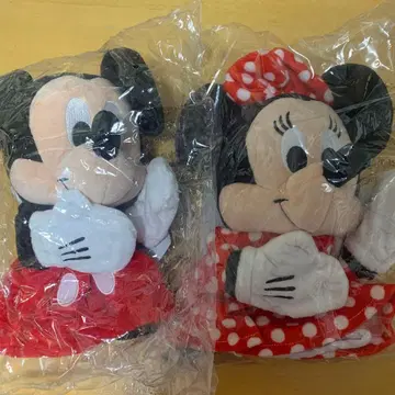 미키 & 미니 봉제 인형 세트 퍼펫 미개봉 새상품 dwe