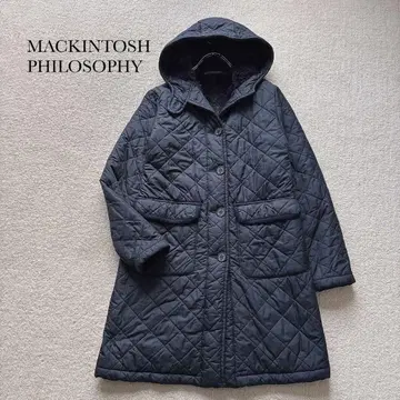 매킨토시 철학 퀼팅 코트 보아 안감 네이비 36
