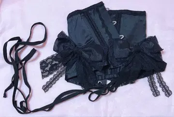 블랙 리본 포함 코르셋 고스로리 코스프레