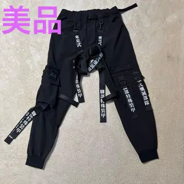 NOVESSEL 남성 바지 한자 지뢰 V계 코스프레 바지 노베셀