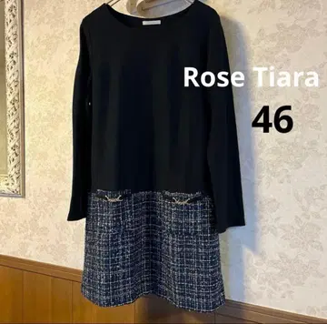 로즈 티아라 46 트위드 튜닉 원피스