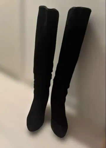 긴자 카네마츠 스웨이드 롱 부츠 블랙 24.5cm