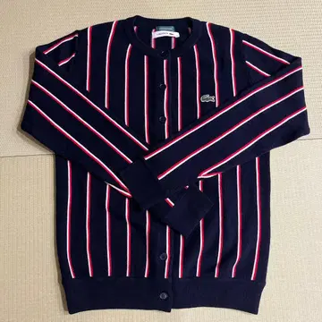 LACOSTE 가디건 네이비 스트라이프 36