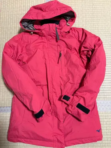 미즈노 다운 자켓 빨간색 여성용 M 사이즈