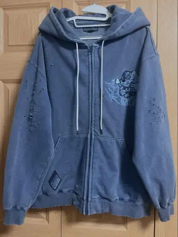 레어! 염색염색 멍멍이 너덜너덜 후드티