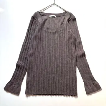 Plage 플라주 울 리브 니트 풀오버 브라운