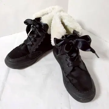 axes femme 엑시즈팜 M 퍼 달린 블랙 어그 부츠