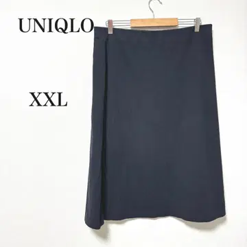 유니클로 브러쉬드 저지 플레어 롱 스커트 XXL 블랙 루즈핏