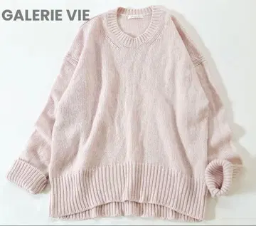 GALERIE VIE 파인 울 크루넥 풀오버 니트 핑크