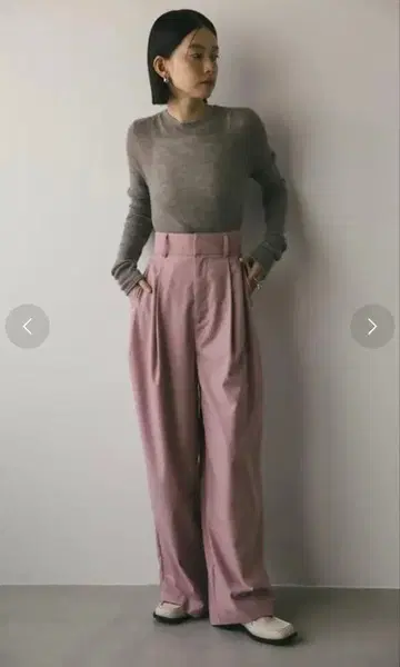 [미사용 새상품] STYLEMIXER 하이웨스트 2턱 와이드 팬츠