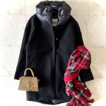 새상품급 헤르노 울 절개 다운 롱 기장 블랙 44 빅 사이즈 블랙