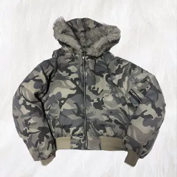 카모플라쥬 퍼 자켓 아우터 다운 짧은 기장 y2k 헤이세이