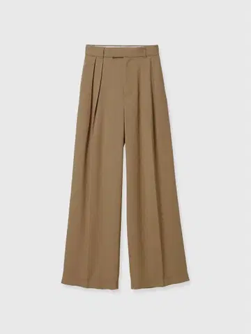 anuans 미드 웨이트 투 턱 와이드 팬츠