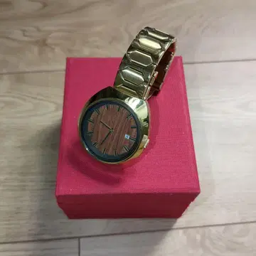 TIMEX T2M881 우드 다이얼 아날로그 손목시계 골드