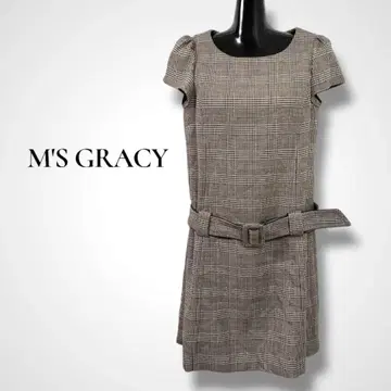 M'S GRACY 엠즈 그레이시 체크 무늬 반팔 원피스 38 사이즈