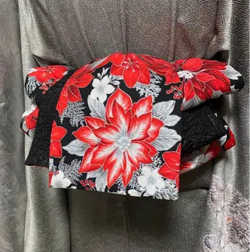 헤코오비 포인세티아 리버서블 핸드메이드 크리스마스 장미 엠보싱