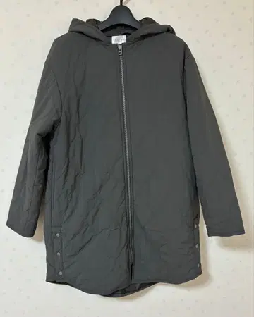 ESSEME 그레이 퀼팅 자켓 후드 부착