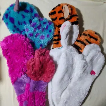 디즈니랜드 장갑 머플러 부착 팬캡 4세트 모자