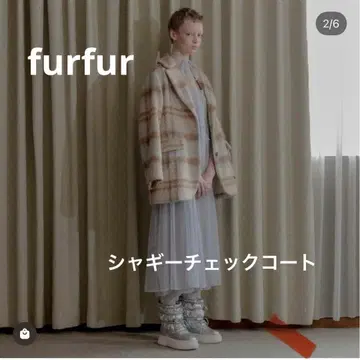 퍼퍼 샤기 자켓 코트 체크 테일러드