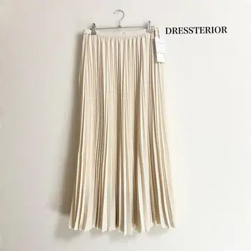 택 포함 새상품 DRESSTERIOR 고급 플리츠 스커트 아이보리 38