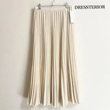 택 포함 새상품 DRESSTERIOR 고급 플리츠 스커트 아이보리 38