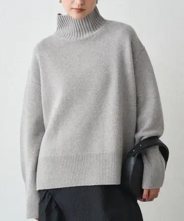 라운지 드레스 울 100 터틀 니트