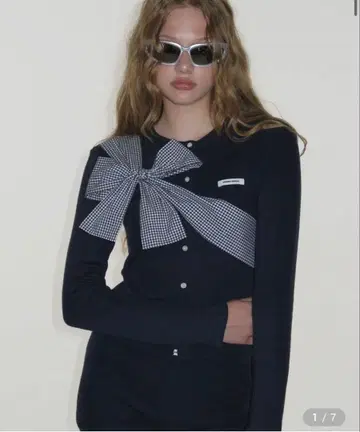 CRANK 리본 타이 니트 가디건