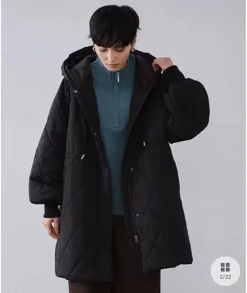 오페크 도트 클립 발수 퀼팅 코트