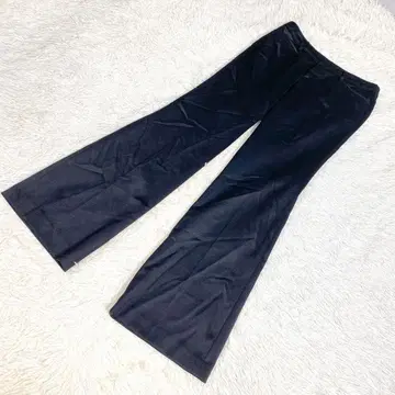 MICHEL KLEIN 플레어 팬츠 부츠컷 약간의 광택 원단 블랙 42