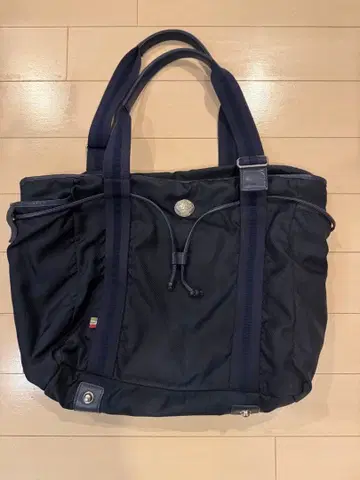 오로비안코 네이비 나일론 토트백