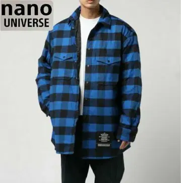 나노 유니버스 니시카와 다운 체크 셔츠 안감 다운 L