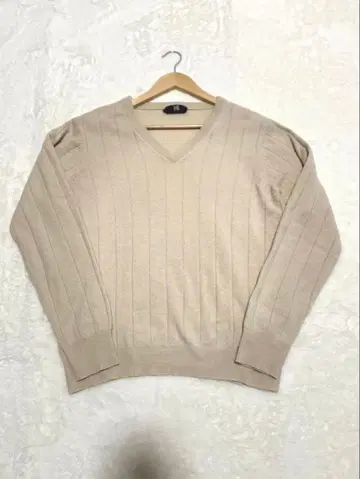 [ 캐시미어 100% ] V넥 긴팔 스웨터 L&B M 케이블 니트