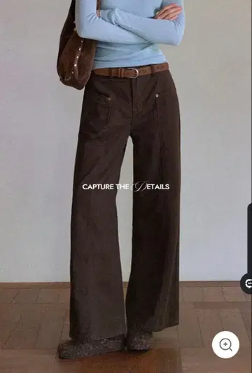 EGGKA 하이웨스트 와이드 레그 유틸리티 팬츠 브라운