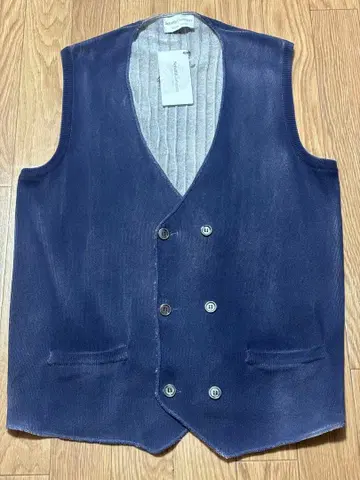 [ 새상품 ] Settefili Cashmere 코튼 베스트 네이비 L