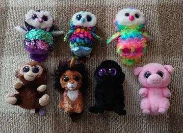 ty의 컬러풀 봉제 인형 7개 세트 새상품급