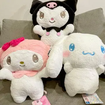 [택 포함 새상품] 마이멜로디 시나모롤 쿠로미 봉제 인형 묶음 판매