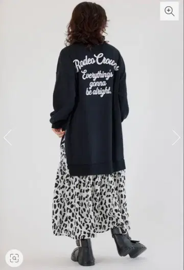 로데오 크라운 애니멀 패턴 도킹 원피스 BLACK 롱 원피스