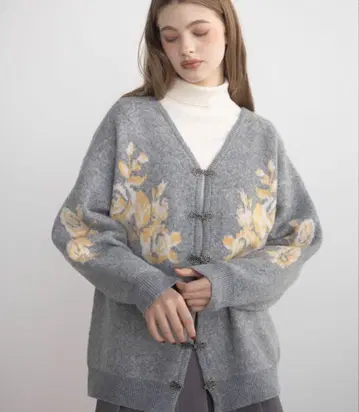 idem 이뎀 flower china cardigan