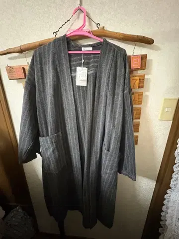 archives 그레이 스트라이프 롱 코트