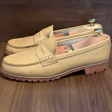 레어 HARUTA 탱크 밑창 로퍼 베이지 26.5 가죽 신발