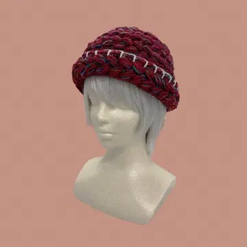 팝콘 뜨기 버킷햇 빨간색