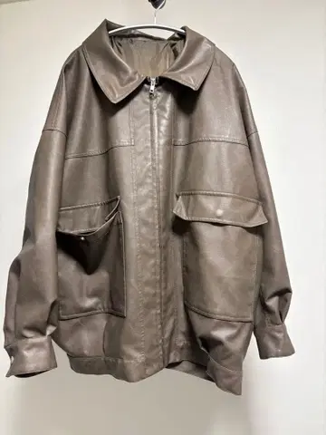 Heather 브라운 가죽 자켓