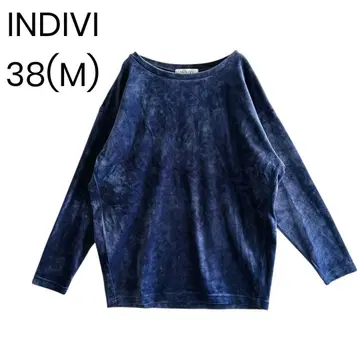 [ INDIVI ] 벨로아 풀오버 벨로아 티셔츠 M 깔끔한 1443