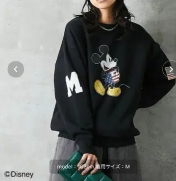 Disney 미키 빈티지풍 속기모 트레이닝복 M 사이즈 블랙