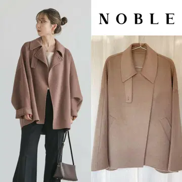 NOBLE Super160s 리버 돌먼 숏코트 브라운