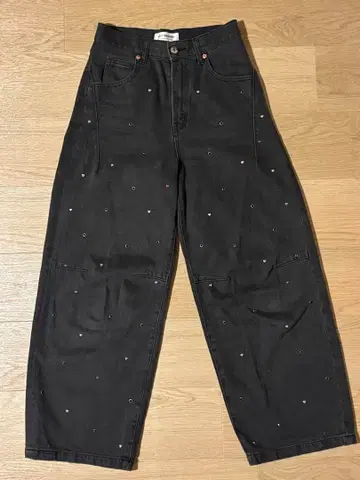 LILY BROWN candy stock 블랙 와이드 데님 팬츠 S