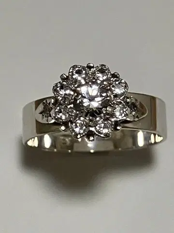 K9 9ct 반지 빈티지 화이트 골드 K9WG