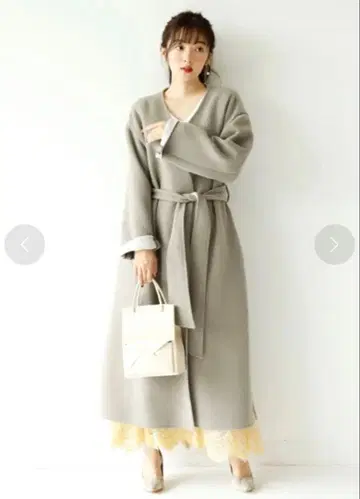 마이 스트라다 후드 풀오버 부착 롱 코트 (모카)