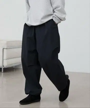 WYM LIDNM 트랙 와이드 이지 루즈 팬츠 블랙 S 사이즈